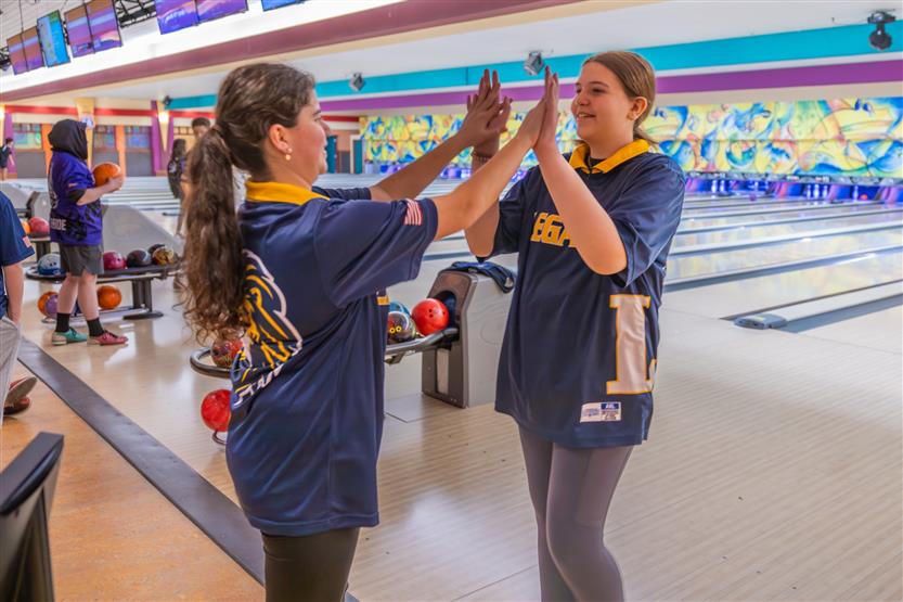 Students bowl